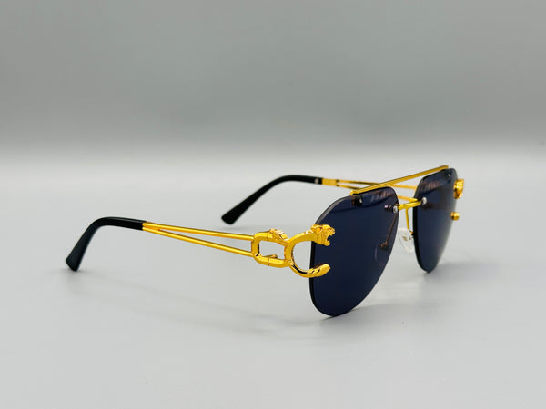 Top Trendy Aviator Tiger 🐅 Rimless luxury sunglasses 🕶️