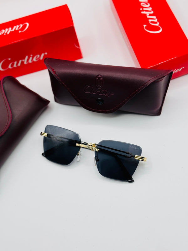 Cartier rimless metal luxury sunglasses