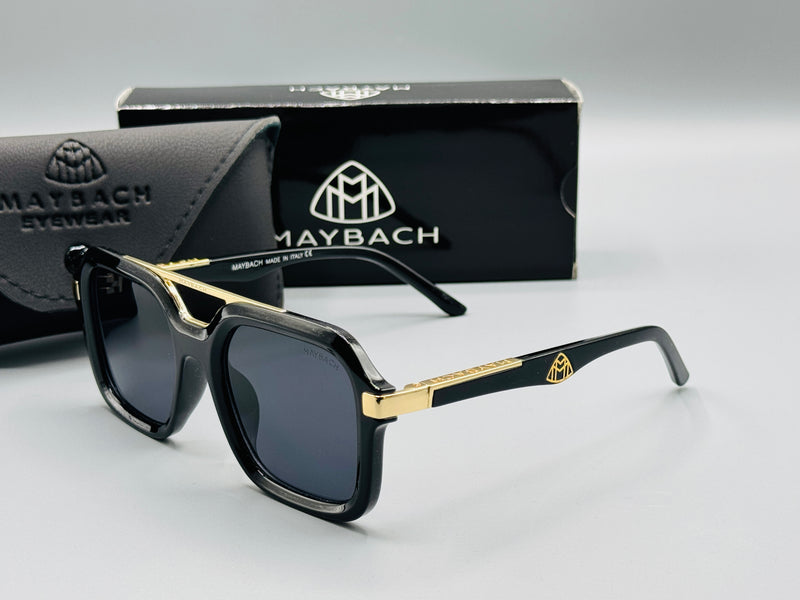 MAYBACH BLACK ACETATE SQUARE SUNGLASSES