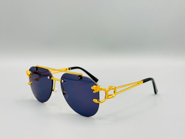 Top Trendy Aviator Tiger 🐅 Rimless luxury sunglasses 🕶️