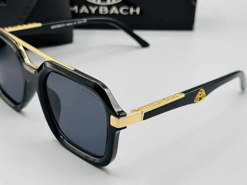 MAYBACH BLACK ACETATE SQUARE SUNGLASSES