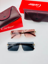 Top trendy tiger oversized rimless luxury sunglasses