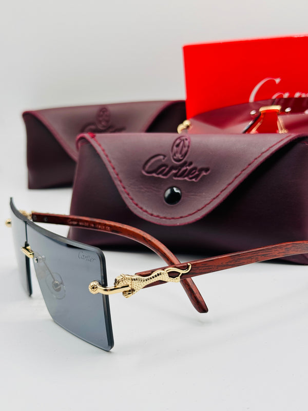 Top trendy tiger oversized rimless luxury sunglasses