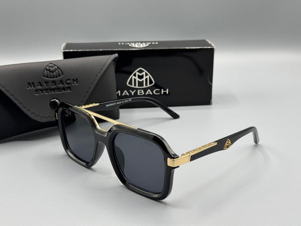 MAYBACH BLACK ACETATE SQUARE SUNGLASSES