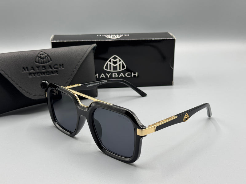 MAYBACH BLACK ACETATE SQUARE SUNGLASSES