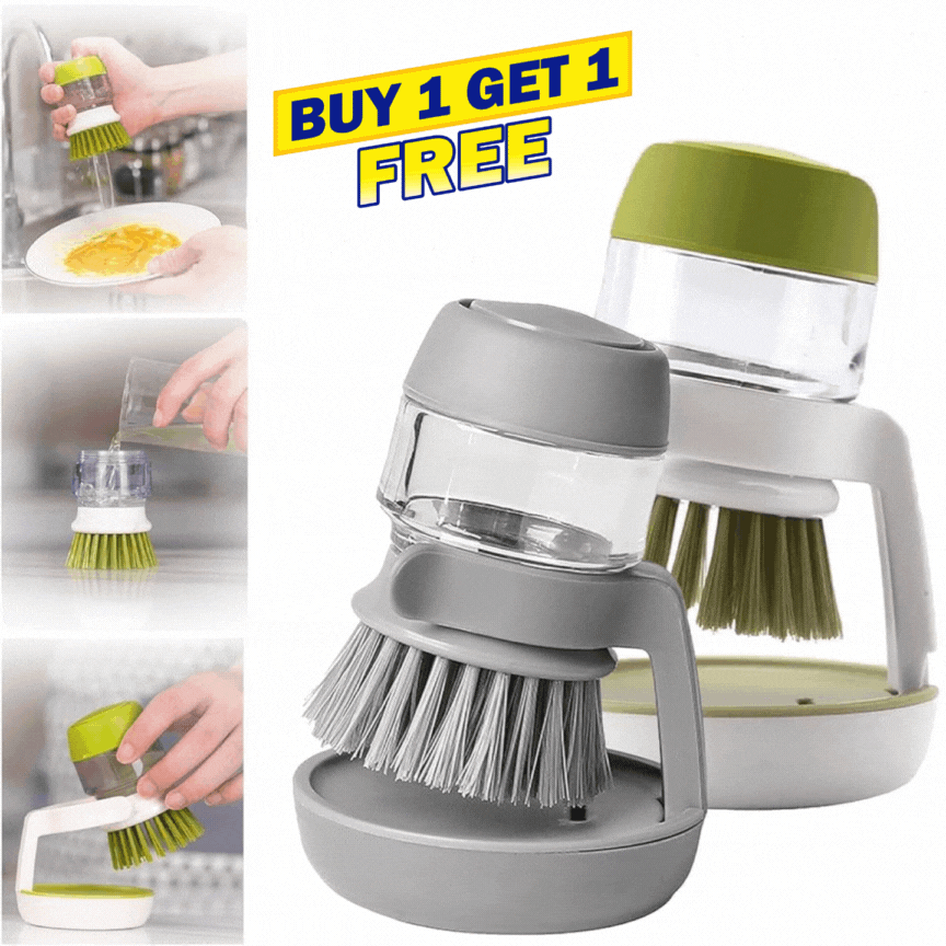 Dish Washing Brush With Soap Dispenser | Buy 1 Get 1 Free